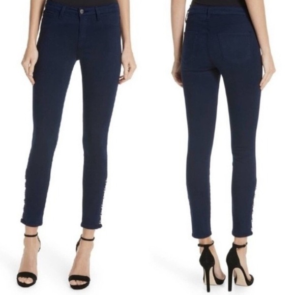 L'AGENCE Pants - L’AGENCE Size 26 Women’s Skinny Navy Blue Trousers Cotton/Modal Blend Officewear